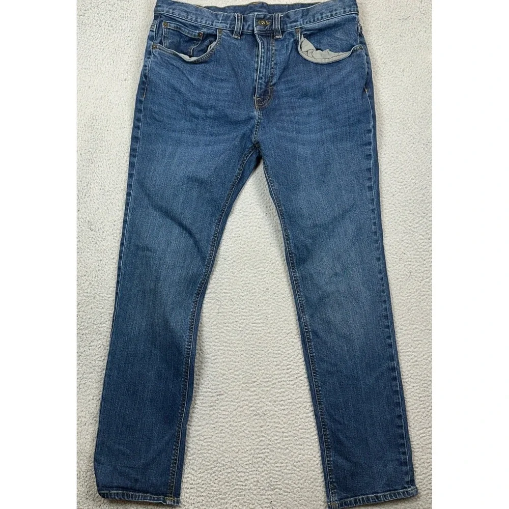 Prana Organic Cotton Blend Jeans Men 36 Blue Straight Fit Stretch Denim 5-Pocket